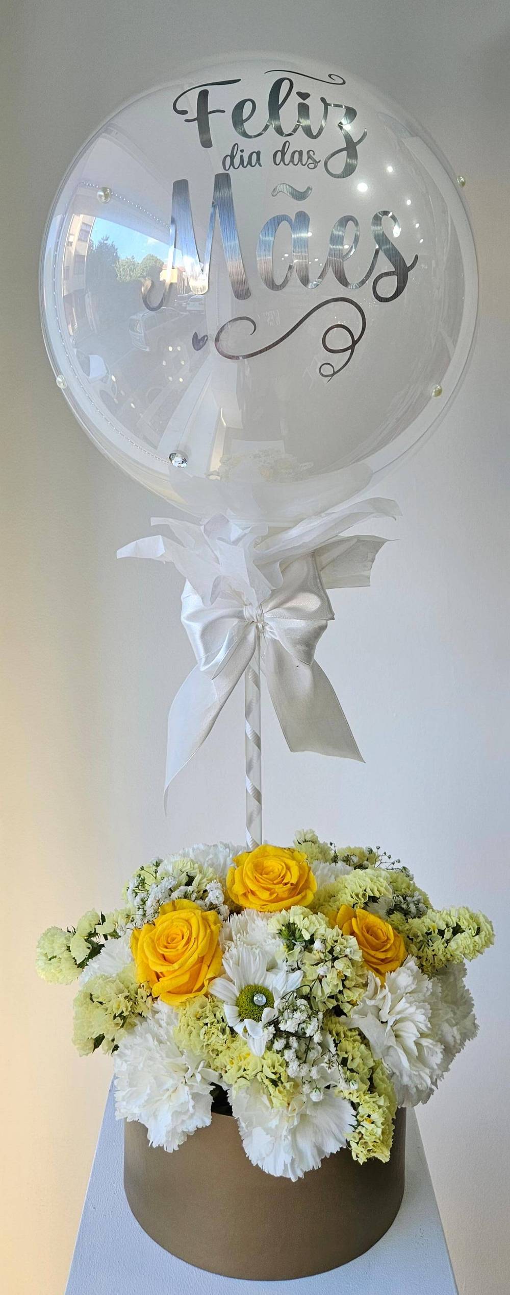 Caixa momento floral com balão