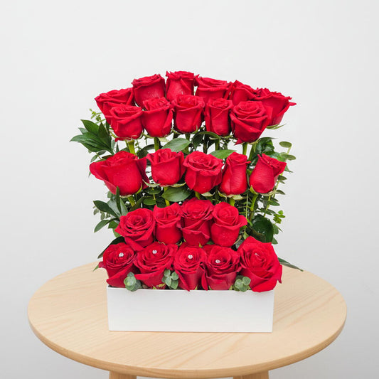 Rosas vermelhas brilhantes